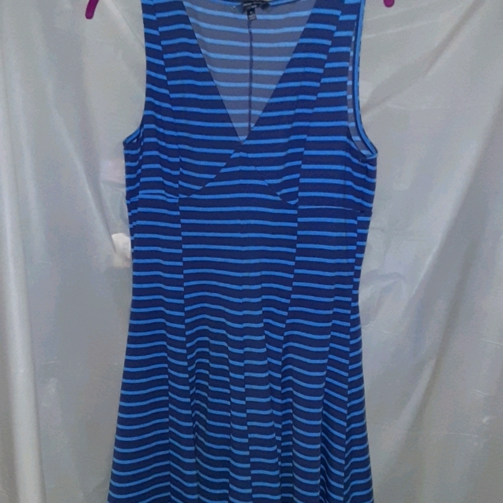 Cute blue black skater dress sleeveless size 12